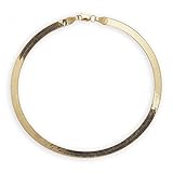 Floreo 10k Yellow Gold 4mm Super Flexible Silky Herringbone Chain Bracelet, 7"