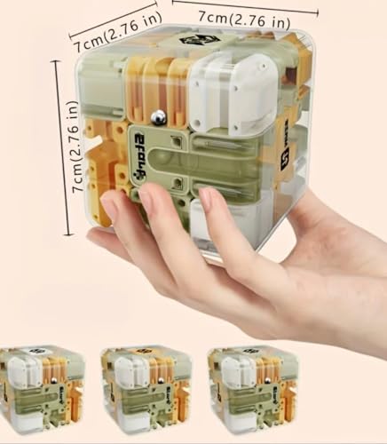 Image of 3D Maze Puzzle Cube with Metal Ball Brain Teaser Game for Kids & Adults Handheld Marble Run Puzzle Toy Mind Challenge Educational Game Stress Relief Focus Skill Development