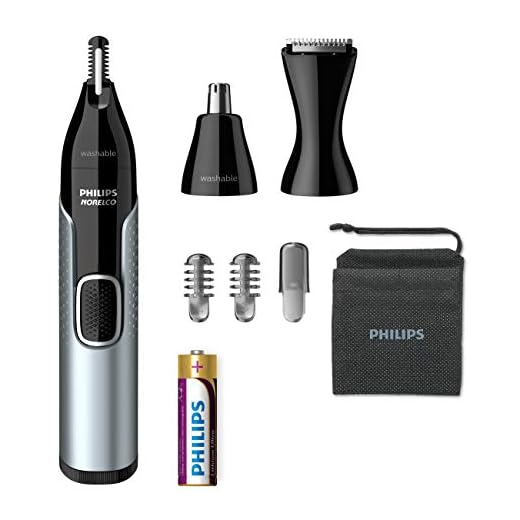 Philips Norelco Nose Trimmer 5000, For Nose, Ears, Eyebrows, Black and Silver, NT5600/42