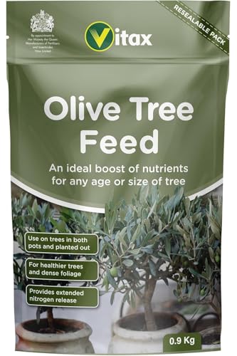 Olive Tree Feed Fertiliser 0.9kg Slow Release Plant Food for Olive Trees Promotes Healthy Growth Dense Foliage & Increased Fruiting Suitable for Pots & Outdoor Trees