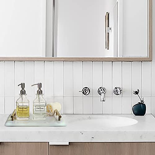 Jasai Antique Design Soap Dispenser With Rust Proof 304 Stainless Steel Pump, Refillable Glass Soap Dispenser With 10Pcs Clear Stickers, Premium Kitchen & Bathroom Soap Dispenser #TOP3