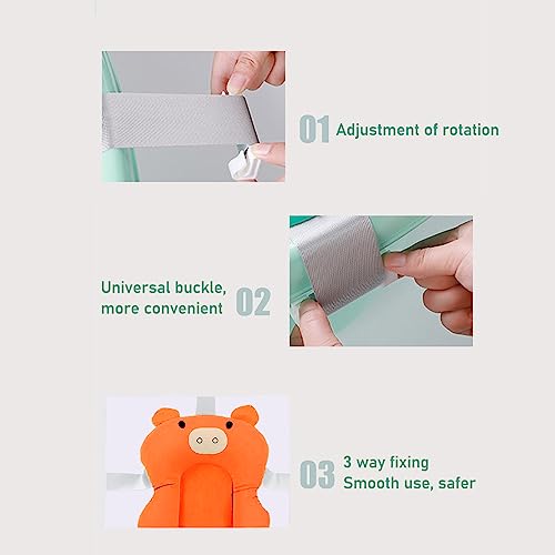 Image of Baby Bath Support Cushion, Floating Adjustable Soft Bath Pillow, Cushioned Support Parent Assist Tray Infant Bath Support Seat Baby Bath Pillow for Newborn Infants (Orange)