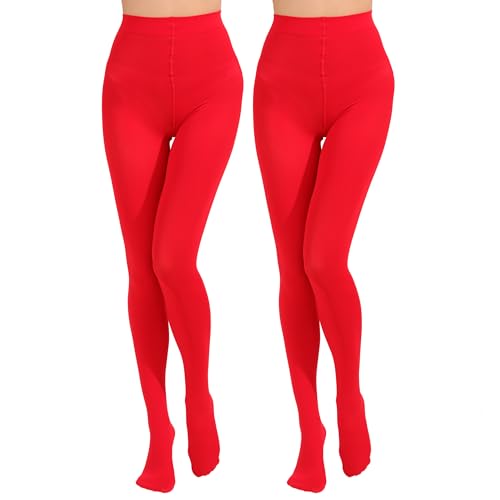 Image of Paralinda 2 Pairs Women's Solid Color Tights 80D, Soft Opaque Microfiber Tights