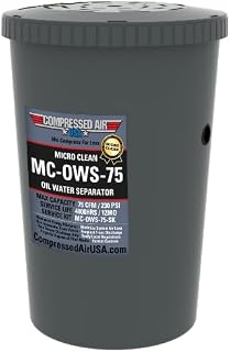 75 CFM Oil Water Separator, Compressed Air Condensate Treatment, Remove Oil from Air Compressor Condensate Drains to Safely Drain Clean Water, MICRO CLEAN by CompressedAirUSA