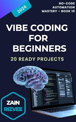 Vibe Coding for Beginners 2026: Build Apps & Websites with AI – No Code Needed: 20 Ready Prompts & Projects with Generative UI Tools like ChatGPT, Claude, v0.dev (No-Code Automation Mastery Book 8)