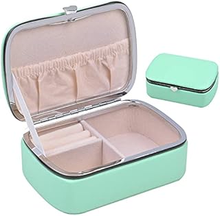 Mini Jewellery Box Organizer, Travel PU Leather Jewelry Storage Case Portable Jewellery Storage Organiser Box for Rings Earrings Necklace Bracelets Jewelry Gift