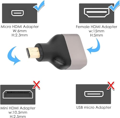 Image of HDMI 8K Extender, Micro HDMI 2.1 Version Male to HDMI 2.1 Version Female Extension Adapter Connector Converter Coupler, 8K@60Hz (Pack of 3)