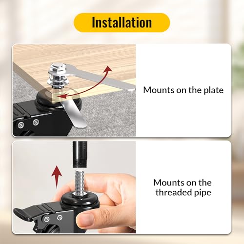 holkie stem caster wheels 2 inch total locking casters set of 4 threaded stem 3834 -16 x 1 diameter 3834 length 134 swivel heavy duty castors black