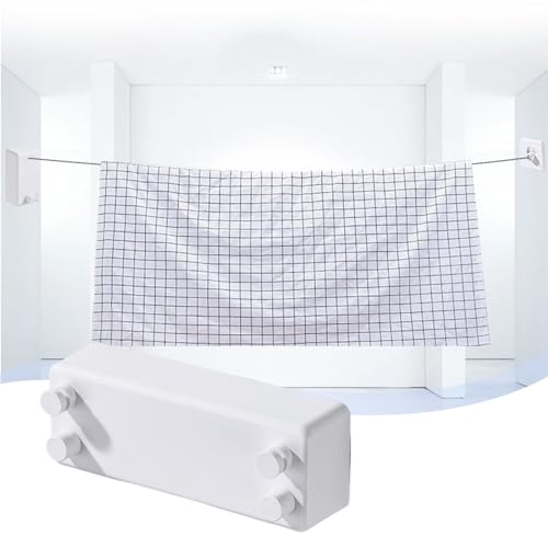 Étendoir à linge double rétractable mural intérieur extérieur compact - 3
