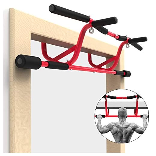 XGEAR Pull Up Bar Doorway, Chin Up Bar, Upper Body Workout Bar, Fitness Chin-Up Frame with Foam Ergonomic Grips Doorway Trainer - Portable Home Gym Equipment