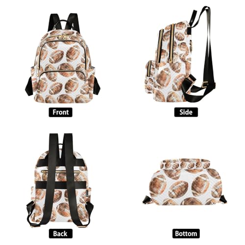 Image of ALAZA Rugby Watercolor American Football Women Backpack Purse Ladies Fashion Shoulder Bag Daypack Travel Bag 10L