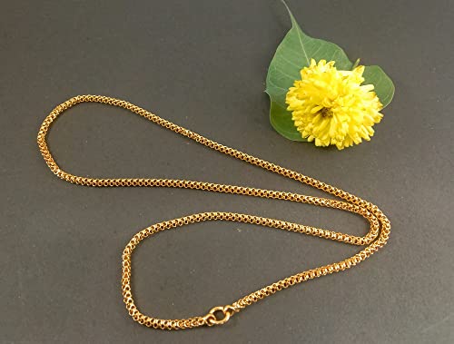 Image of CUTE GOLD 1 Gram Micro Gold Plated & Copper Traditional Designer Fashion Jewellery Chain for Women