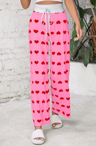 Image of Women Pajama Pants Comfy Lounge Wide Leg Casual Stretch Palazzo Drawstring Pj Bottoms Pants S-3XL