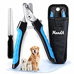 MandA® Taglia unghie per cane con CUSTODIA.Tagliaunghie Cani, Gatti e Altri Animali+Lima. Lame affilate in acciaio inossidabile con blocco di sicurezza. Forbici tagliaunghie. Medio-grande