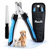 MandA® Taglia unghie per cane con CUSTODIA.Tagliaunghie Cani, Gatti e Altri Animali+Lima. Lame affilate in acciaio inossidabile con blocco di sicurezza. Forbici tagliaunghie. Medio-grande