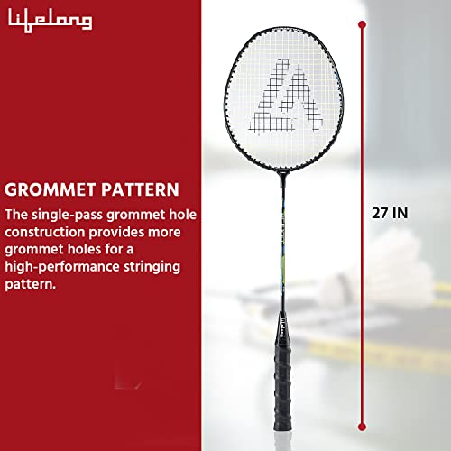 Image of Lifelong Badminton Racquets ACE100 Aluminium Single (LLBDR11, Black)