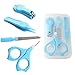 Produktbild FULARR 4-in-1 Premium Baby Nagelpflege Kit, Safety Baby Grooming Set, Babypflege Nagelpflege Kit mit Baby Nagelschere, Baby Nagelknipser, Glasnagelfeile und Nasenpinzette  Blau