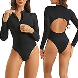 KTMOUW Trajes de Baño Mujer Completo Bañadores de Una Pieza para Mujer Deportivo Traje de Baño Manga Larga de...