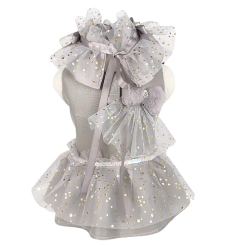 Vestido térmico grosso leve respirável com laço para cães: confortável e à prova de frio, roupa clás