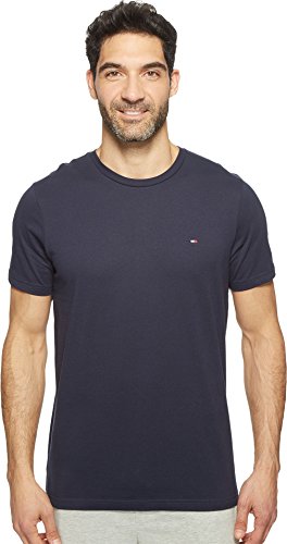 Tommy Hilfiger Men's Short Sleeve Crew Neck Flag T-Shirt, Dark Navy, X-Large