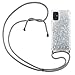 Produktbild CaseLover Handykette Handyhülle für Samsung Galaxy A71, Glitzer Flüssig Bewegende Treibsand Transparent Silikon Case mit Kordel zum Umhängen Necklace Phone Hülle Band für Samsung Galaxy A71, Argent
