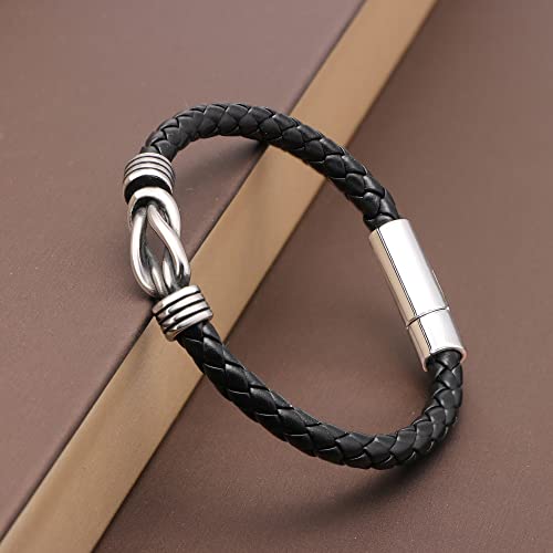 Joycuff My Man Gifts For Him Boyfriend Huaband Fiance Gifts For Birthday Anniversary Christmas Valentine's Day Gifts For Him Father's Day 9 Inches Leather Wristband Bracelet #TOP3