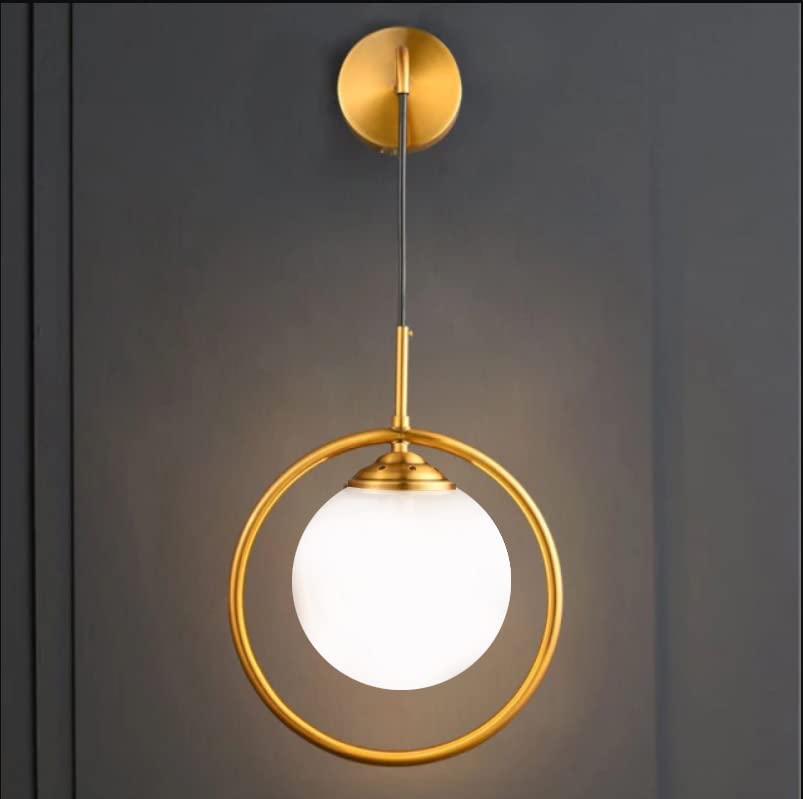 Image of Wall Lamp Chandelier Pendant Light, Home Decor for Bedroom, Living Room, Hallway, Cafe, Hotel, Restaurant (L Ring Wall LAMP with LED Bulb Pack of 1)