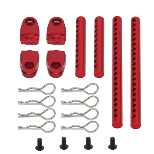 RC �J�[�p�[�c Compatible With Tamiya TT02 TT-02 RC�A�b�v�O���[�h�p�[�c �������g�ݗ��ă{�f�B�|�X�g�}�E���g�J�[�V�F�� R�N���b�v�Œ�R�����p�[�c�t�� ���f���p(Red)