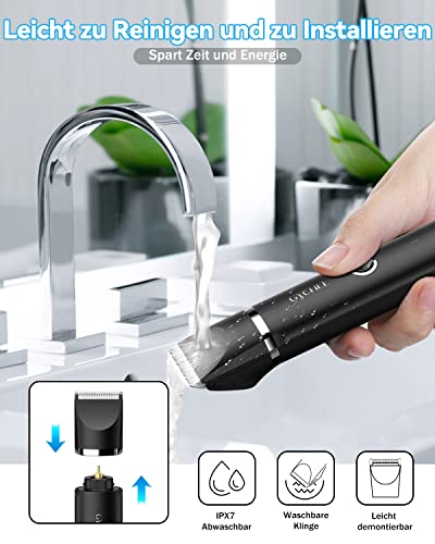 Körperrasierer Herren, Intimrasierer Mann, Body Rasierer Herren Elektrisch, Ohr- & Nasenhaartrimmer, Bodygroomer, Präzise Haarentfernung, 7-IN-1 Multi-Trimmer Kit, Wasserdichter & USB Wiederaufladbar - Image 8