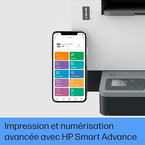 HP Laser Tank 2604sdw, 381V1A, Imprimante Monochrome Multifonction, Réservoir de Toner intégré, Impression Recto/Verso Automatique, 22 ppm, Jusqu’à 5000 Pages, Numérisation, Wi-FI, USB, Blanche