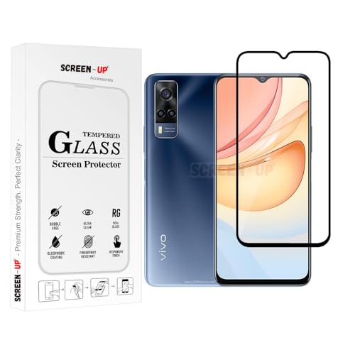Image of ScreenUp Tempered Glass For vivo Y53s 4G - Ultra Clear, 9H Scratch Resistant, Full Coverage, Easy Install Screen Protector