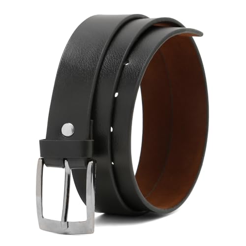 Image of Faux Leather Belt for Men | Adjustable Waistband up to 42 Inches | Belt for Jeans & Dress Pants | Belt with Heavy Buckle 135a