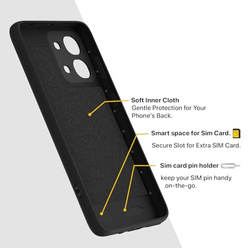 Image of Pikkme Back Cover for Oppo F31 5G / Oppo F33 5G Soft Grip 3D Hexa Cube Texture Silicone Bumper Case (Black)