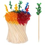 sugormek 1000pcs 2.5 IN Wooden Frill Picks Cocktail Picks with Assorted Colors,4-Color,for Cocktail Party, Barbeque, Club Sandwiches (Frill picks 1000pcs 2.5 IN)
