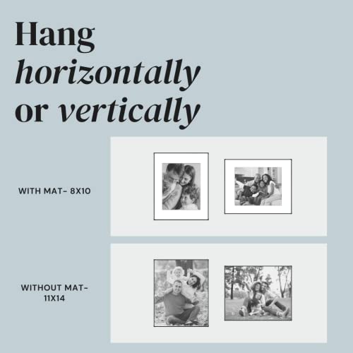 Mantello Essentials Black Picture Frame 11X14-8X10 Matted Space Or 11X14 No Mat Space- Pack Of 3 Picture Frames 11X14 #TOP4