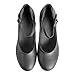 Linodes PU Leather Ankle Strap Character Tap Shoe 1.55'' Dance Shoes for Women-Black-8.5M-UPD