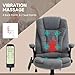 Vinsetto Office Chair, Ergonomic Desk Chair with 6-Point Massage and Back Heated, Linen-Feel Fabric Computer Gaming Chair with Adjustable Arms, Lumbar Support, Grey Vinsetto Office Chair, Ergonomic Desk Chair with 6-Point Massage and Back Heated, Linen-Feel Fabric Computer Gaming Chair with Adjustable Arms, Lumbar Support, Grey