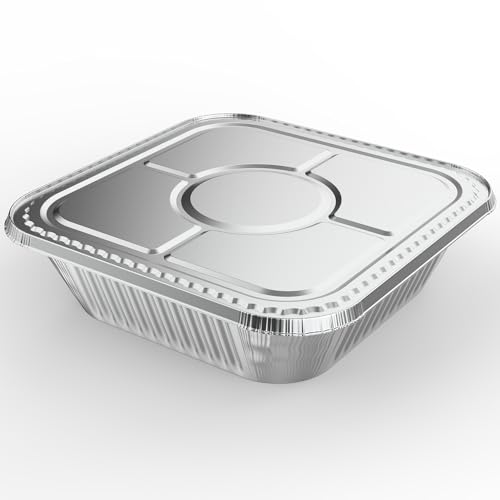 WANBAO 40 Pack Foil Pans with Lids 8 X 8 Inch Disposable Aluminum Tin Foil Baking Pans Meal Prep for Catering, Baking Cakes, Breads, Brownies, Bread, Meatloaf, Lasagna by WANBAO - Image 3