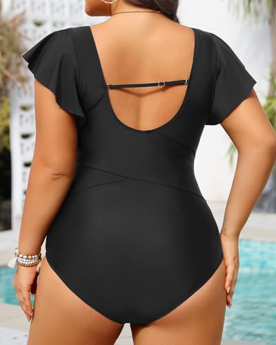 Tempt Me Women Plus Size One Piece Swimsuits - Tummy Control Bathing Suits 2025 Color Block Swimwear2