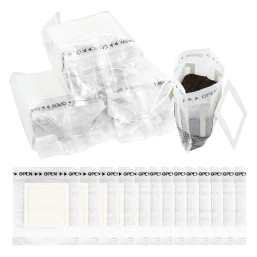 200 Pcs Disposable Hanging Ear Coffee Filter Bags - Portable Single Serve Drip Filter Paper Bags for Home, Office, Travel & Camping