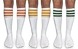 Jefferies Socks Womens Stripe Knee High Tube Socks 3 Pair Pack (Sock: 9-11/Shoe: 6-9, Green/Yellow/Orange)