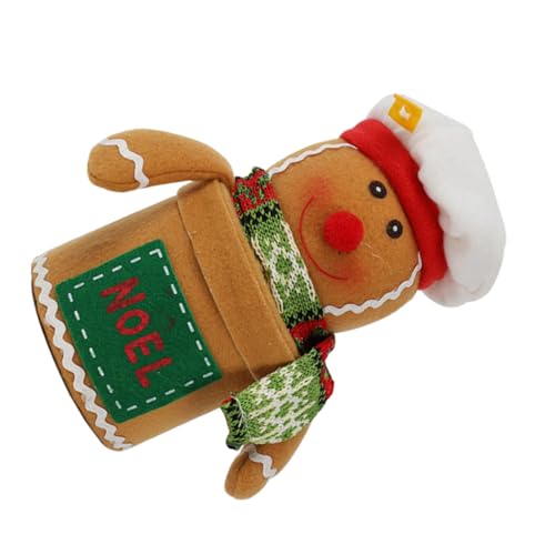 HOMSFOU Caja de Dulces Navideña Forma de Hombre de Jengibre y Resistente para Regalos Pequeños y Chocolates de Navidad
