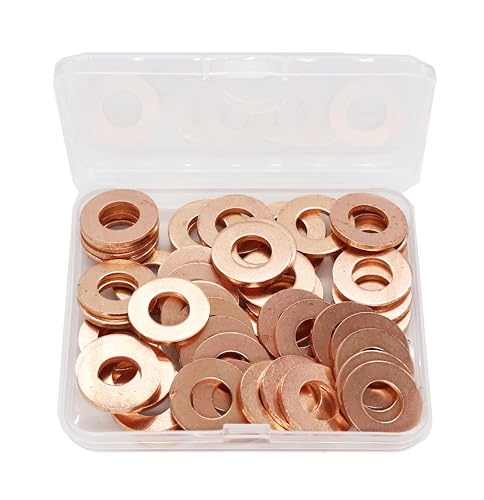 binifiMux 30-Pack M10 x 20 x 3mm Metric Flat Copper Sealing Washers