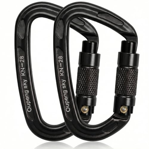 Image of Oupeng sky Auto Locking Carabiner Clips - 28KN (6172lbs) Heavy Duty Caribeaners, Large Carabiner Clip for Keychains，Hammock，Camping, Gym, Hiking, Outdoor ，Dog Leash