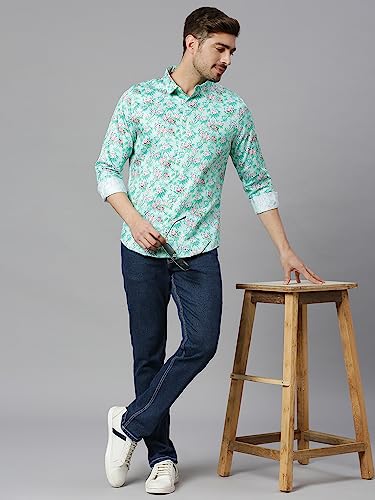 Image of Thomas Scott Men's | Printed | Full Sleeve | Slim Fit | 100% Cotton | Spread Collar | Casual Shirt