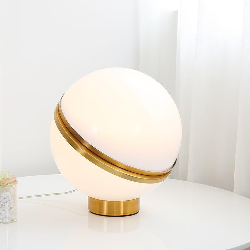 Lampy stołowe do sypialni Kreatywne Nowoczesne Proste Szklane Lampy Biurkowe Księżyc Lampka Nocna Sypialnia Gabinet Lampa Biurkowa LED Domowe Biurko Lampka Do Czytania (30cm) Lampa