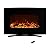 NORTHWEST 36-Inch Wall Mounted Electric Fireplace - Curved Glass Heater with Removable Stand, Adjustable Heat, and 10 Flame Colors (Black)