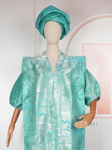 Image of HD African Print Dress for Woman Embroidery Pattern Maxi Dress