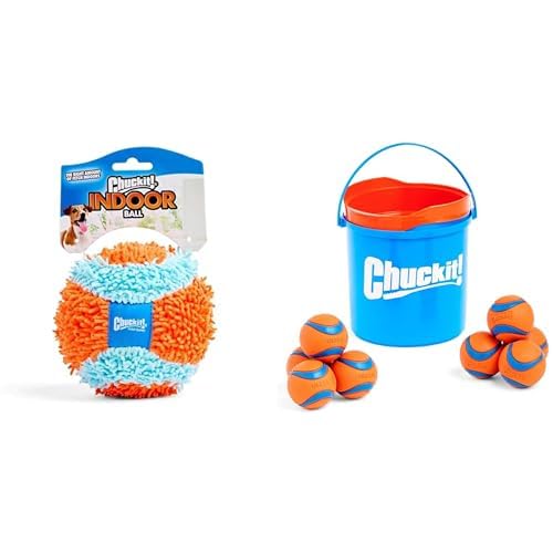 Chuckit Dog Toy Bundle 4 75 Indoor Fetch Ball Orange Blue 8-Pack Ultra Ball 2 5 Medium Dog
