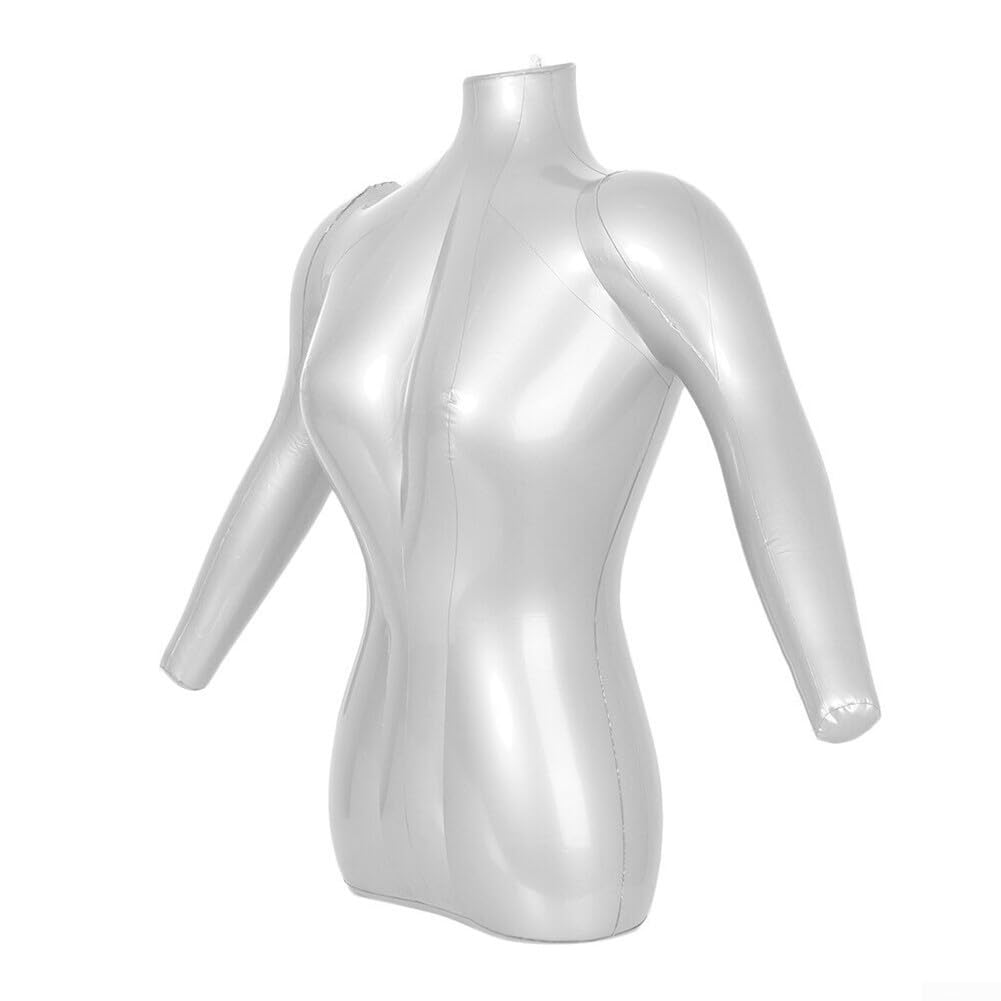 Mannequin gonflable en PVC pour homme Demi-corps avec bras pour présentation de vêtements, bijoux, écharpes